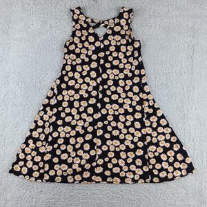 Harper 241 Womens Daisy Floral Print Swing Dress Black KD143 Size M Sleeveless